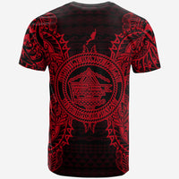 Palau All T Shirt Palau Seal Map Polynesian Tattoo Red - Polynesian Pride