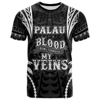 Palau T Shirt Blood Runs Through My Veins Style Black Unisex Black - Polynesian Pride