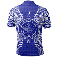Palau Polo Shirt Palau Seal Map Polynesian Tattoo Blue - Polynesian Pride
