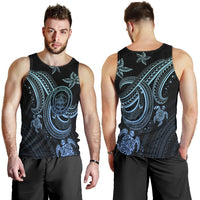 PalauCustom Personalised Men's Tank Top - Blue Turtle - Polynesian Pride