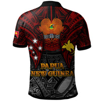 Papua New Guinea Polo Shirt Custom PNG Map Polynesian Flag Color Style Polo Shirt - Polynesian Pride