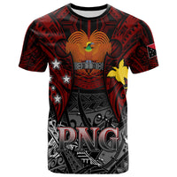 Papua New Guinea T Shirt Custom PNG Map Polynesian Flag Color Style T Shirt Black - Polynesian Pride