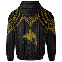 Papua New Guinea Zip up Hoodie Polynesian Armor Style Gold - Polynesian Pride