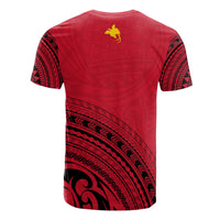 Papua New Guinea All Over T Shirt Papua New Guinea Flag Polynesian Tribal Red Version 1 - Polynesian Pride