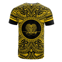 Papua New Guinea All T Shirt Papua New Guinea Coat Of Arms Polynesian Gold Black - Polynesian Pride