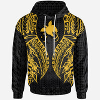 Papua New Guinea Hoodie Polynesian Lion Head Gold Style Unisex Gold - Polynesian Pride