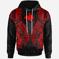 Papua New Guinea Hoodie Polynesian Lion Head Red Style Unisex Red - Polynesian Pride
