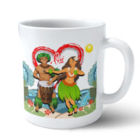 (Personalised) Hawaii Couple Valentines Mug - Even Style - AH - Polynesian Pride