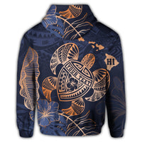 Personalized Hawaii Polynesian Aloha Po Turtle Hibiscus Tropical Zip Hoodie Special Edition - Polynesian Pride