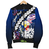 Philippines Custom Personalized Men's Bomber Jacket - Butterfly Sampaguita Flower - Polynesian Pride
