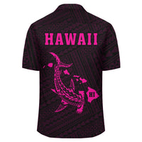 Kakau Polynesian Hammerhead Shark Map Hawaii Shirt - Pink - Polynesian Pride