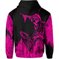 Hawaii Polynesian Hoodie Zip Warrior Ikaika Benjamin Style Pink - Polynesian Pride