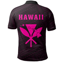 Hawaii Kanaka Map Polo Shirt Pink - Polynesian Pride