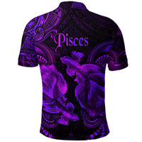 Pisces Zodiac Polynesian Polo Shirt Unique Style Purple LT8 - Polynesian Pride