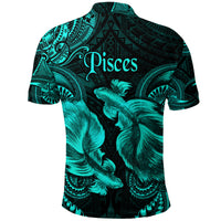 Pisces Zodiac Polynesian Polo Shirt Unique Style Turquoise LT8 - Polynesian Pride
