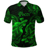 Pisces Zodiac Polynesian Polo Shirt Unique Style Green LT8 - Polynesian Pride