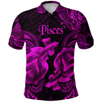 Pisces Zodiac Polynesian Polo Shirt Unique Style Pink LT8 - Polynesian Pride