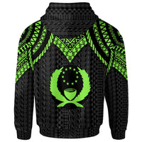 Pohnpei Zip up Hoodie Polynesian Armor Style Green - Polynesian Pride