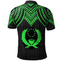 Pohnpei Custom Polo Shirt Polynesian Armor Style Green - Polynesian Pride
