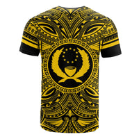 Pohnpei All T Shirt Pohnpei Coat Of Arms Polynesian Gold Black - Polynesian Pride