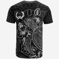 Pohnpei T Shirt Pohnpei FLag Turtle Hibiscus Black - Polynesian Pride