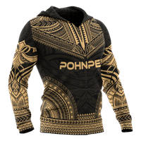 Pohnpei Polynesian Chief Hoodie Gold Version - Polynesian Pride