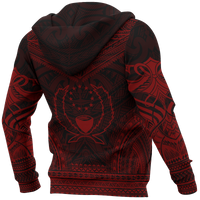 Pohnpei Polynesian Chief Hoodie Red Version - Polynesian Pride