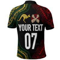 Custom Aussie Kangaroos Mix Mate Maa Tonga Polo Shirt Aboriginal with Kupesi LT7 - Polynesian Pride
