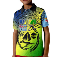 Malampa Fiji Day Polo Shirt KID Flags Mix Style LT7 Kid Art - Polynesian Pride