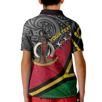 Vanuatu Polo Shirt KID - Custom Vanuatu Independence Anniversary with Coat of Arms and Polynesian RLT7 - Polynesian Pride