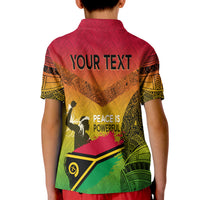 Vanuatu Father Lini Quote Polo Shirt KID Flag Style - Black LT7 - Polynesian Pride