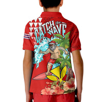 Hawaii Mele Kalikimaka Polo Shirt Santa Claus Surfing Xmas Time LT9 - Polynesian Pride