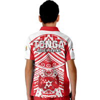 Tonga Rugby Sevens Kid Polo Shirt Coat of Arms Tribal Polynesian Pattern LT9 - Polynesian Pride