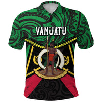 Vanuatu Rugby Polo Shirt Polynesian Waves Style Unisex Green - Polynesian Pride