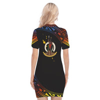 Vanuatu Proud To Be A Ni-Van - Polynesian Pattern Polo Dress - Tafea Province LT7 - Polynesian Pride