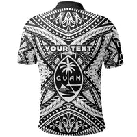 Custom Guam Rugby Polo Shirt Polynesian Patterns White LT16 - Polynesian Pride
