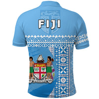 Fiji Dreamy Polo Shirt Tapa Pattern LT13 - Polynesian Pride