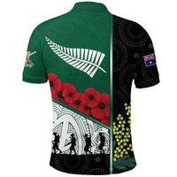 ANZAC Day Lest We Forget Polo Shirt Australia Indigenous and New Zealand Maori - Polynesian Pride