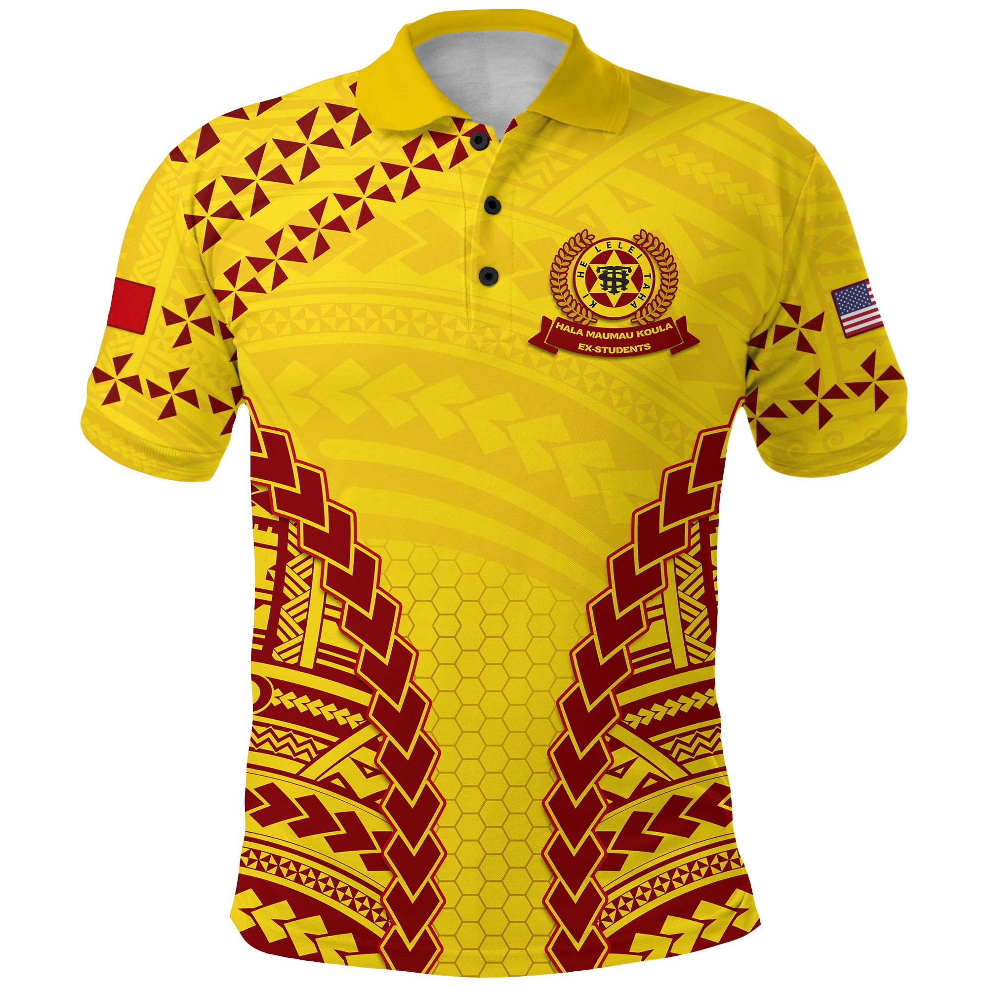 Tonga High School Polo Shirt (Gold) LT13 Unisex Gold - Polynesian Pride