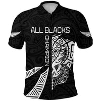 Custom New Zealand Rugby Polo Shirt Haka All Black mix Ta Moko LT13 - Polynesian Pride