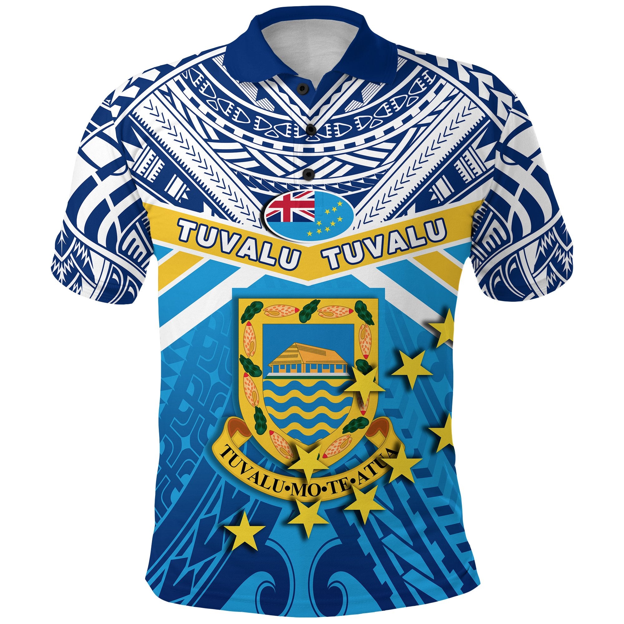 Tuvalu Rugby Polo Shirt Polynesian Flag Unisex Blue - Polynesian Pride