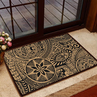Polynesian Hawaiian Style Tribal Tattoo Gold Hawaii Door Mat - Polynesian Pride