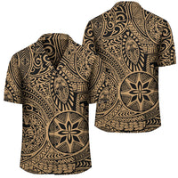 Polynesian Hawaiian Style Tribal Tattoo Gold Hawaiian Shirt Unisex Black - Polynesian Pride
