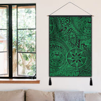 Polynesian Hawaiian Style Tribal Tattoo Green Hanging Poster - AH Hanging Poster 50 x 75 cm Cotton And Linen - Polynesian Pride