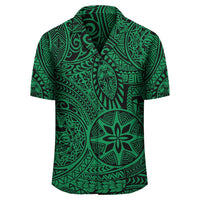 Polynesian Hawaiian Style Tribal Tattoo Green Hawaiian Shirt - Polynesian Pride