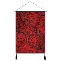 Polynesian Hawaiian Style Tribal Tattoo Red Hanging Poster - AH Hanging Poster 43 x 65 cm Cotton And Linen - Polynesian Pride