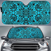Polynesian Kakau Turtle Car Sun Shade Auto Sun Shade Universal Fit Blue - Polynesian Pride