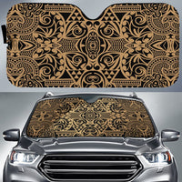Polynesian Kakau Turtle Car Sun Shade Auto Sun Shade Universal Fit Gold - Polynesian Pride