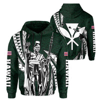 Polynesian King Culture Green Hoodie Mega Style Unisex Black - Polynesian Pride