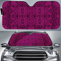 Polynesian Lauhala Mix Car Sun Shade Auto Sun Shade Universal Fit Pink - Polynesian Pride